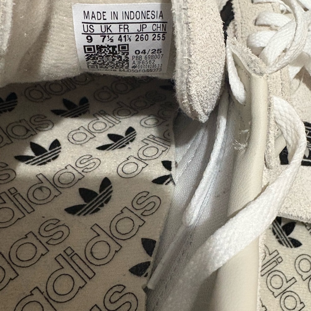 adidas Spezial White Suede Sneakers with Black Stripes - Picture 6 of 6